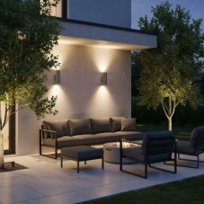 Exteriérové nástenné svietidlo Ideal lux 033013 GUN AP2 SMALL ALLUMINIO 2xGU10 35W IP44 IP44