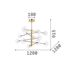 Ideal Lux 345383 EQUINOXE závěsné svítidlo 12xG4 měděná