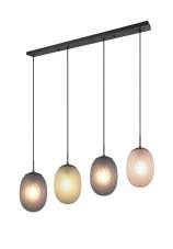TRIO 364200417 FACETTE závěsné svítidlo 4xE27 černá matná, vícebarevná