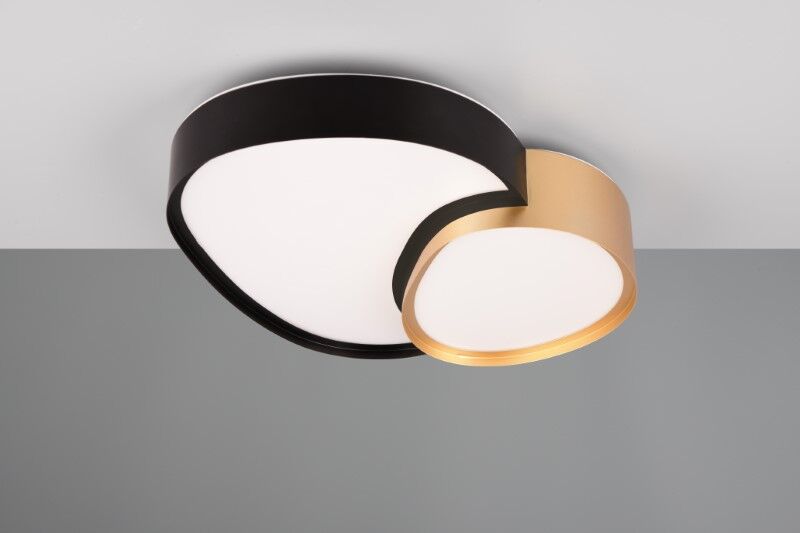 TRIO 647510280 RISE stropní svítidlo SMD LED 21W/2400lm 2700-6500K černo-zlatá, stmívatelné, dálkový ovladač