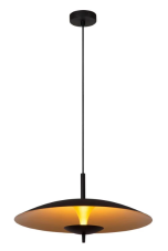 LUCIDE 30461/09/30 VULCAN závesné svietidlo D470mm LED 9W/900lm 3000K čierna, matná zlatá