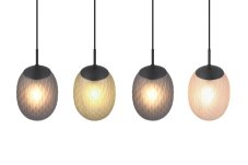 TRIO 364200417 FACETTE závěsné svítidlo 4xE27 černá matná, vícebarevná