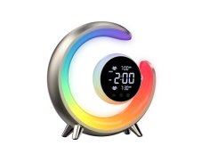 IMMAX 08981LPEACOCK budík s LED nočním světlem RGB a portem USB 20W 400lm 3000K zlatá