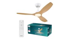 Stropní ventilátor se světlem LED 3000–6500K biela, drevo IP20 PHILIPS Olas 8721103095923