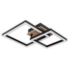 GLOBO 672840-15 BARD stropní svítidlo LED 15W/700lm 3000K černá, vzhled dřeva, bílá