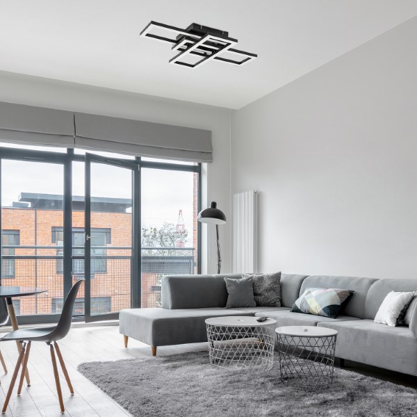 RABALUX 71394 Mereni stropní svítidlo LED 40W/2560lm 3000-6500K černá, bílá, stmívatelné, dálkový ovladač