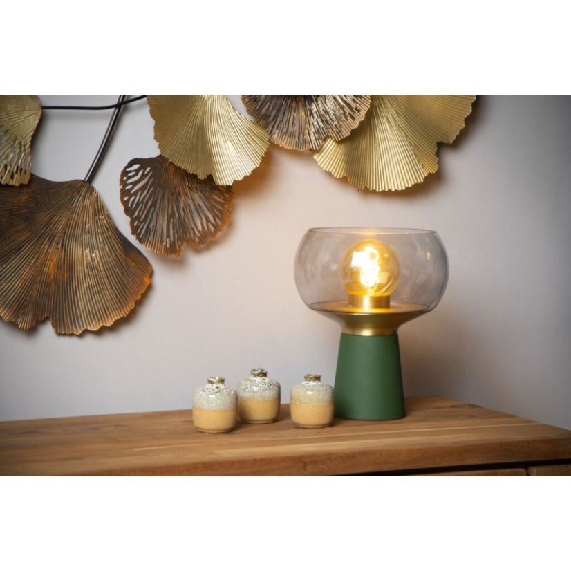 LUCIDE 05540/01/33 FARRIS stolná lampička V280mm 1xE27 zelená, dymová