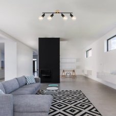 RABALUX 3979 Pablo stropní bodové svítidlo 4xE27 matná černá, dřevo