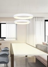 TRIO 349614531 CARDONA závěsné svítidlo D460mm SMD LED 29W/3300lm 2300+3000+4000K bílá matná, switchdimmer