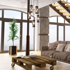 Rabalux 5340 Oberon závěsné svítidlo 350mm 5xE14 5x40W IP20 kávová / jantarové sklo