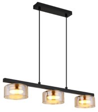 GLOBO 16055-3HG HIGGINS závěsné svítidlo 3xGX53 6W 400/330lm 1800K černá, jantarová