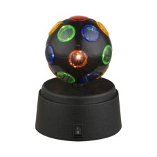 GLOBO 28017 DISCO dekoratívne stolové svietidlo LED rotačná disko guľa D90mm, 3AA, bez batérií, čierna