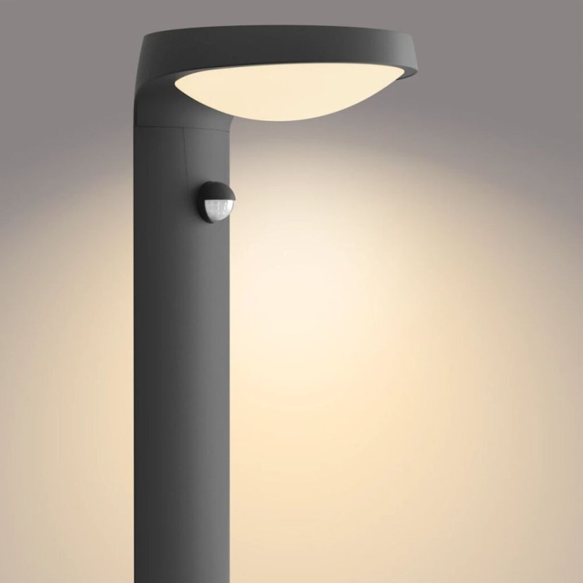 Philips 8719514476851 Tyla exteriérový stĺpik LED so senzorom 9W 820lm/180lm 2700K antracit