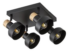 RABALUX 73058 Saskia stropné bodové svietidlo/spot 4xE14 čierna, drevo