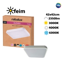 RABALUX 71423 Alenzo stropné svietidlo 420x420mm LED 36W/2350lm 3000+4000+6000K IP44 biela, DIP switch