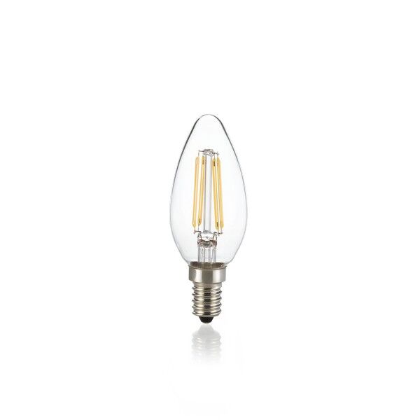 Ideal Lux 153933 LED žárovka E14 Filament B35 4W/450lm 4000K průhledná, svíčka