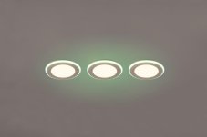TRIO 653610331 ARGUS zápustné svítidlo SMD LED D82mm 5W/350lm 3000K+RGBW bílá matná, stmívatelné, dálkový ovladač, 3-set