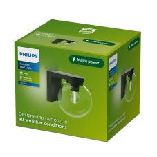 Vonkajšie nástenné svietidlo 1x E27 čierna IP44 PHILIPS Ulio 8721103105011