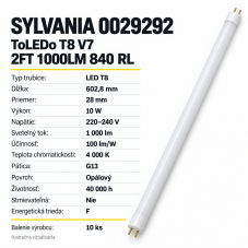 Sylvania 0029292 LED zářivka T8 G13 10W 1000lm 4000K