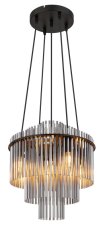 GLOBO 15698H2 GORLEY závesné svietidlo D400mm 5xE14 čierna, dymová