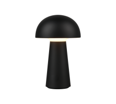 TRIO R52176102 LENNON vonkajšia dekoračná dotyková lampička LED D136mm 2W/180lm 3000K IP44 čierna, nabíjateľná batéria, USB