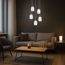 TRIO SELECT 517500106 BARRET dotyková stolní lampička V240mm 1xE14 chromová, průhledná ON/OFF