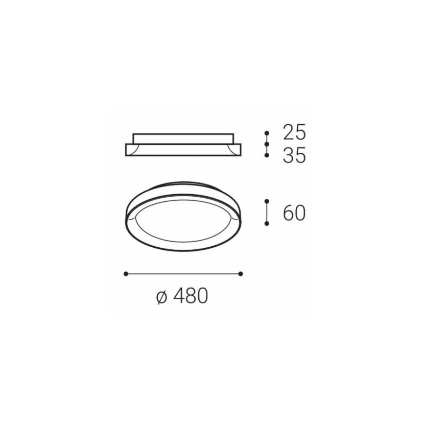 LED2 1271653 BELLA SLIM stropní svítidlo LED D480mm 38W/2660lm 3000K/4000K černá