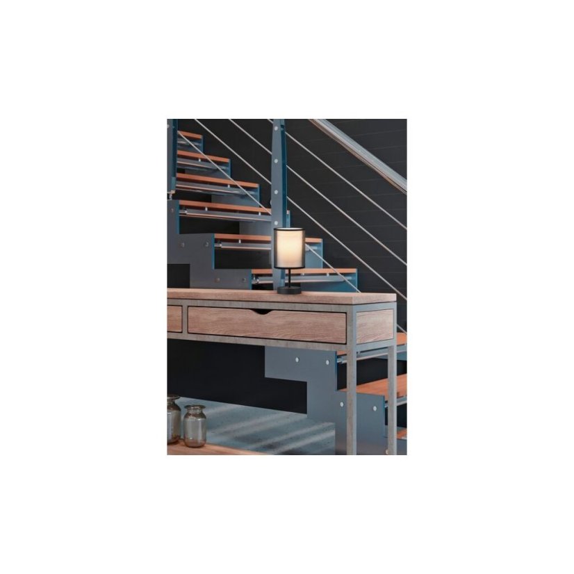 TRIO 511400132 BURTON stolná lampička 1xE14 V285mm  čierna matná, dymová