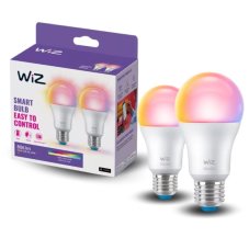 Philips Wiz Colors 8720169072336 LED žárovka E27 A60 8,5W/806lm 2200-6500K+RGB 2-set