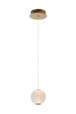 LUCIDE 13499/04/60 CINTRA závěsné svítidlo D140mm LED 5,7W/295lm 2700K mosazná, průhledná