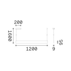 Ideal lux Pro 348384 STEEL závěsné svítidlo LED 35W 4000/2250lm 3000K černá, UGR