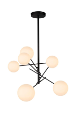 LUCIDE 46417/06/30 ALARA závěsné svítidlo D720mm 6xG4 1,5W/150lm 2700K černá, opálová