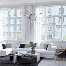 RABALUX 6970 Willow závesné svietidlo LED 48W/2760lm 4000K matná čierna, biela