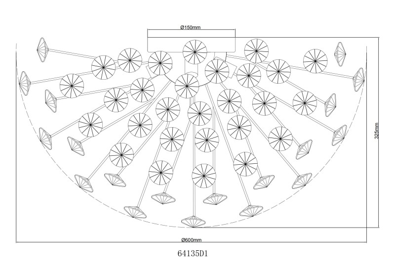 GLOBO 64135D1 KATRINA stropní svítidlo D600mm 6xG9 3,5W/350lm 3000K zlatá