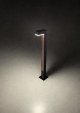 REDO 90511 WOODY venkovní stojanové svítidlo/sloupek SMD LED V650mm 10W 1131/650lm 3000K IP54 tmavěšedá, imitace dřeva