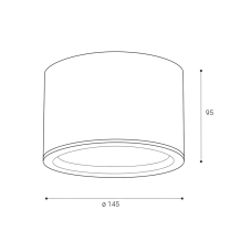 LED2 1235453 KAPA ON stropní svítidlo LED D145mm 12W/1350lm 3000-3500-4000K černá
