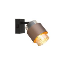 Nástěnné svítidlo s vypínačem 1x E27 čierna matná, jantárová IP20 GLOBO lighting MILLEY 15560-1C