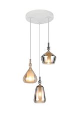 TRIO 349430317 ALDEA závěsné svítidlo D280mm 3xE14 bílá, chromová