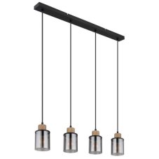 GLOBO 15707-4H REID závesné svietidlo 4xE27 matná čierna, dymová