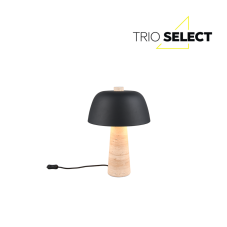 TRIO SELECT 567800232 TIMBA stolní lampička V410mm 2xE27 přírodní kámen, černá matná