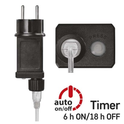 D3AC01 EMOS NANO vánoční řetěz 100 LED, střbrný drát, 10m, časovač, studená bílá, IP44