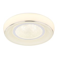 GLOBO 483110-18 MICKEY stropní svítidlo LED D390mm 18W/1300lm 3000-6000K bílá, chrom, opál, stmívatelné, dálkové ovládaní, starlight efekt, krištálový efekt