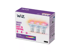 Philips Wiz Colors 8720169076662 LED žárovka GU10 PAR16 4,7W/345lm 2200-6500K+RGB 3-set