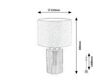 RABALUX 74045 Glovy stolná lampička V340mm1xE14 šedá, biela
