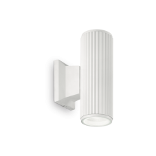 Exteriérové nástenné svietidlo Ideal lux 129457 BASE AP2 BIANCO 2xGU10 28W IP44