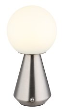 GLOBO 21029N SORA dotyková stolní lampička V235mm LED 1,5W 160/140lm 3000+4500+6500K IP41 nikl, opálová, USB Cable incl.