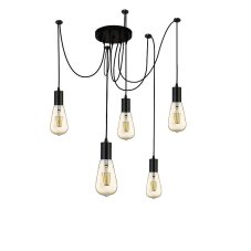 Searchlight 9665-5BK Squiggle závěsné svítidlo E27 5 x 60W