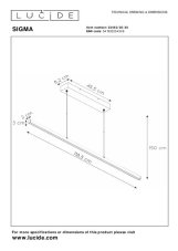 LUCIDE 23463/30/30 SIGMA závesné svietidlo LED 30W/1711lm 2700K čierna