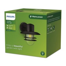 Philips 8720169266476 Outdoor Inyma vonkajšie nástenné svietidlo 1xE27 IP44 čierna