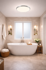 RABALUX 3464 Balthasar stropní svítidlo LED D300mm 18W/1600lm 3000-6500K RGB IP44 chromová, bílá, stmívatelné, dálkový ovladač